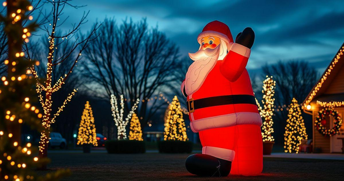 Papai Noel inflável para decoração de Natal que vai transformar sua festa