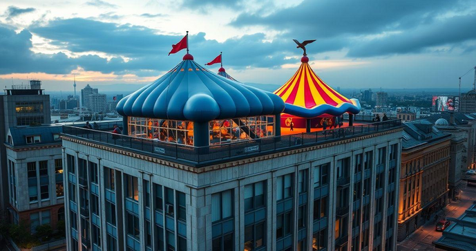 Rooftop inflável transforma espaços urbanos em áreas de lazer incríveis Rooftop inflável transforma espaços urbanos em áreas de lazer incríveis