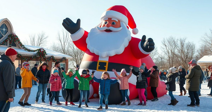 Decore seu Natal com Estilo: Descubra o Papai Noel Inflável Gigante! Decore seu Natal com Estilo: Descubra o Papai Noel Inflável Gigante!