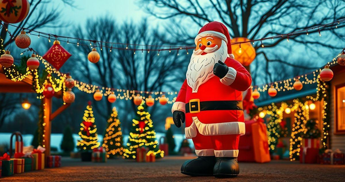 Papai Noel Inflável Gigante: Crie uma Decoração Natalina Mágica